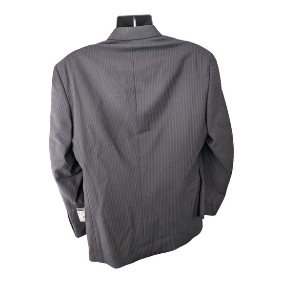 Claiborne 100% Wool Charcoal Pinstriped Suit Jacket Blazer 42 R New With Tags - Picture 2 of 13